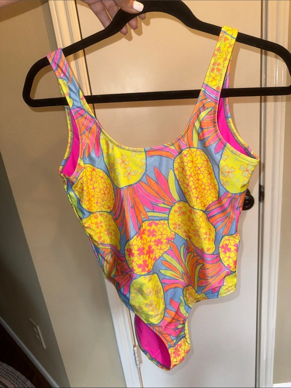 Chubbies Neon Pineapple One Piece Swimsuit Medium